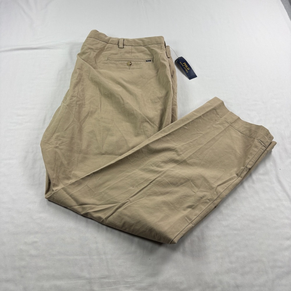 Polo Ralph Lauren Pants Mens 48x34 Beige Chino Stretch Classic Fit NEW